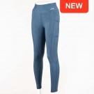 High-Waist Pocket Denim Look Silicone Knee Tights